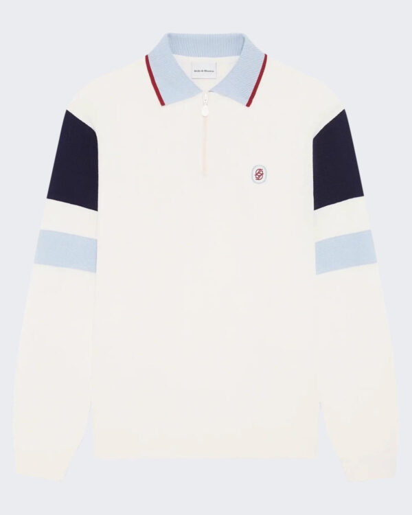 Drole De Monsieur Men’s Miroir colour Block Polo White